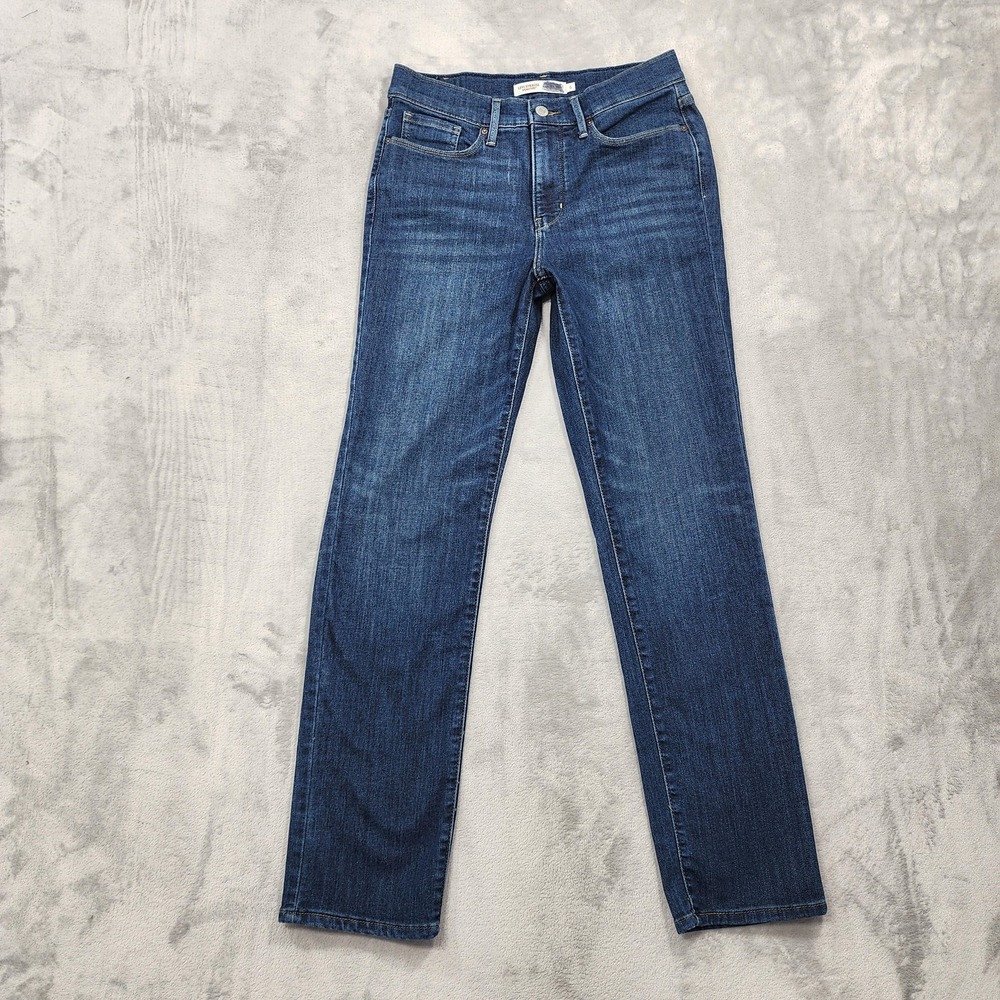 Levi Strauss Signature Jeans Womens 6 Blue Mid Rise Straight Leg Stretch Denim